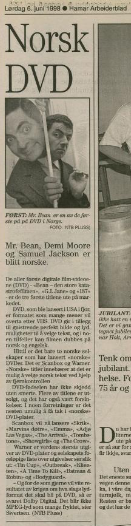 Bilde fra Mr. Bean. Ingressen er "Mr Bean, Demi Moore og Samuel Jackson er blitt norske" - resten av teksten er ikke lesbar.